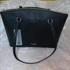 Karl Lagerfeld Black Saffiano Leather Bag
